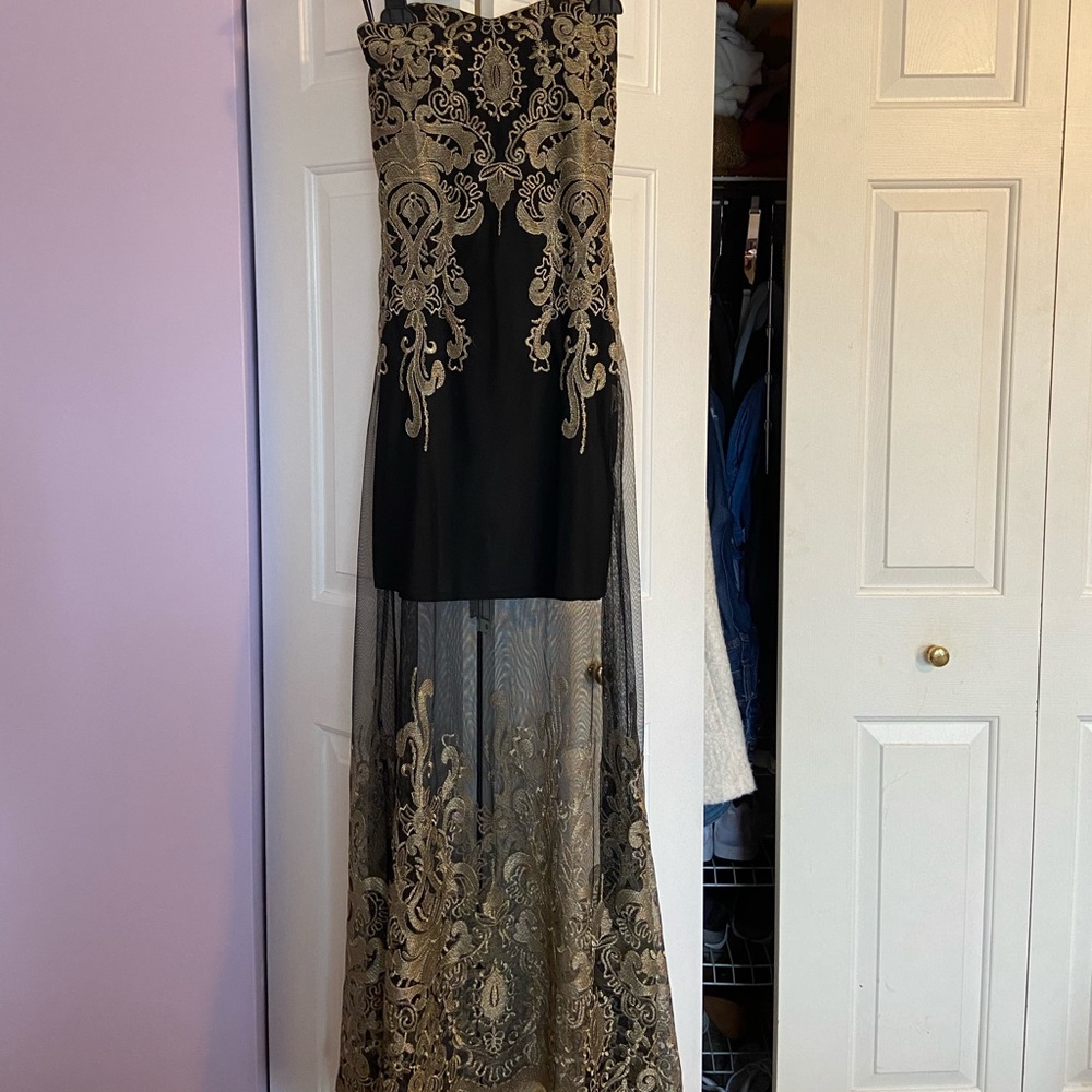 Black and gold formal gown